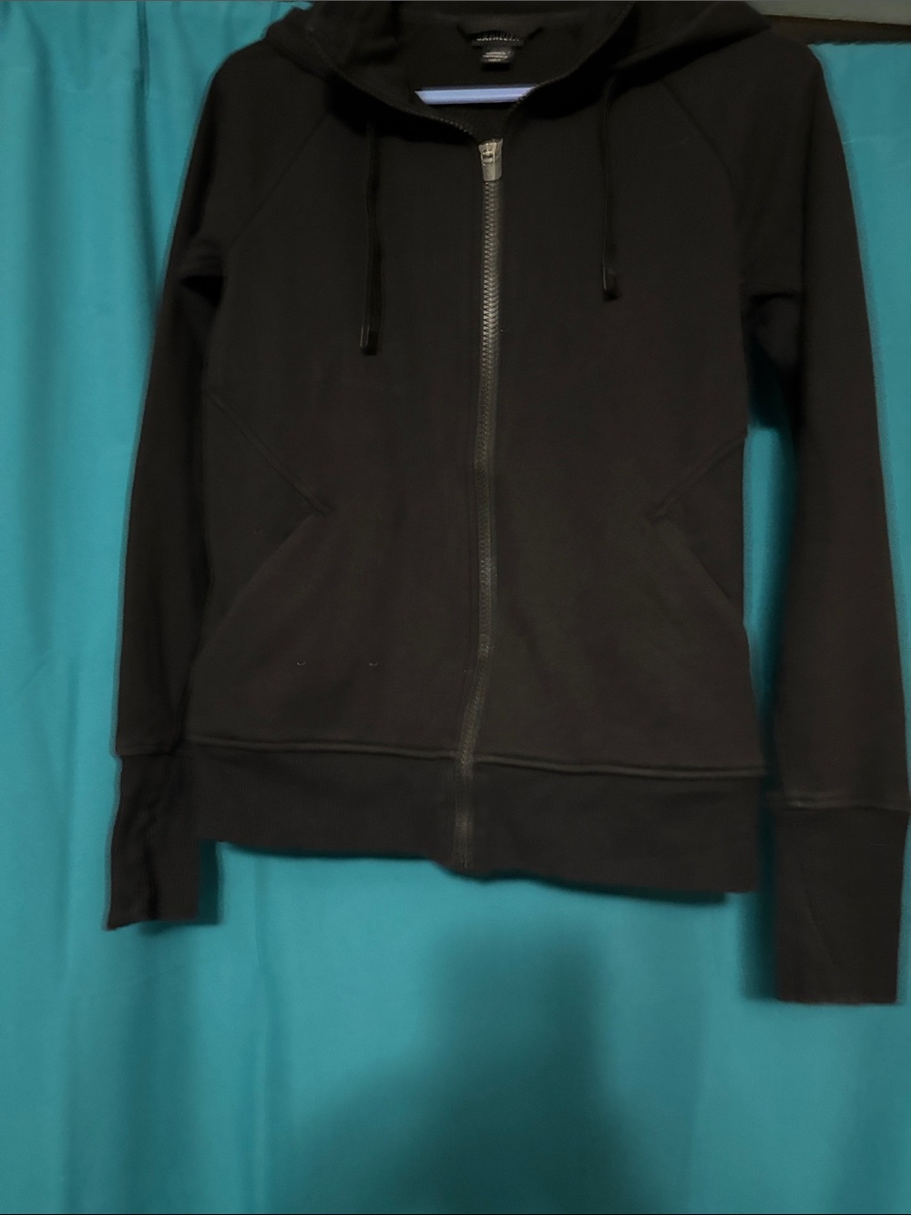 Athleta Black Full-Zip Hooded Utility Jacket